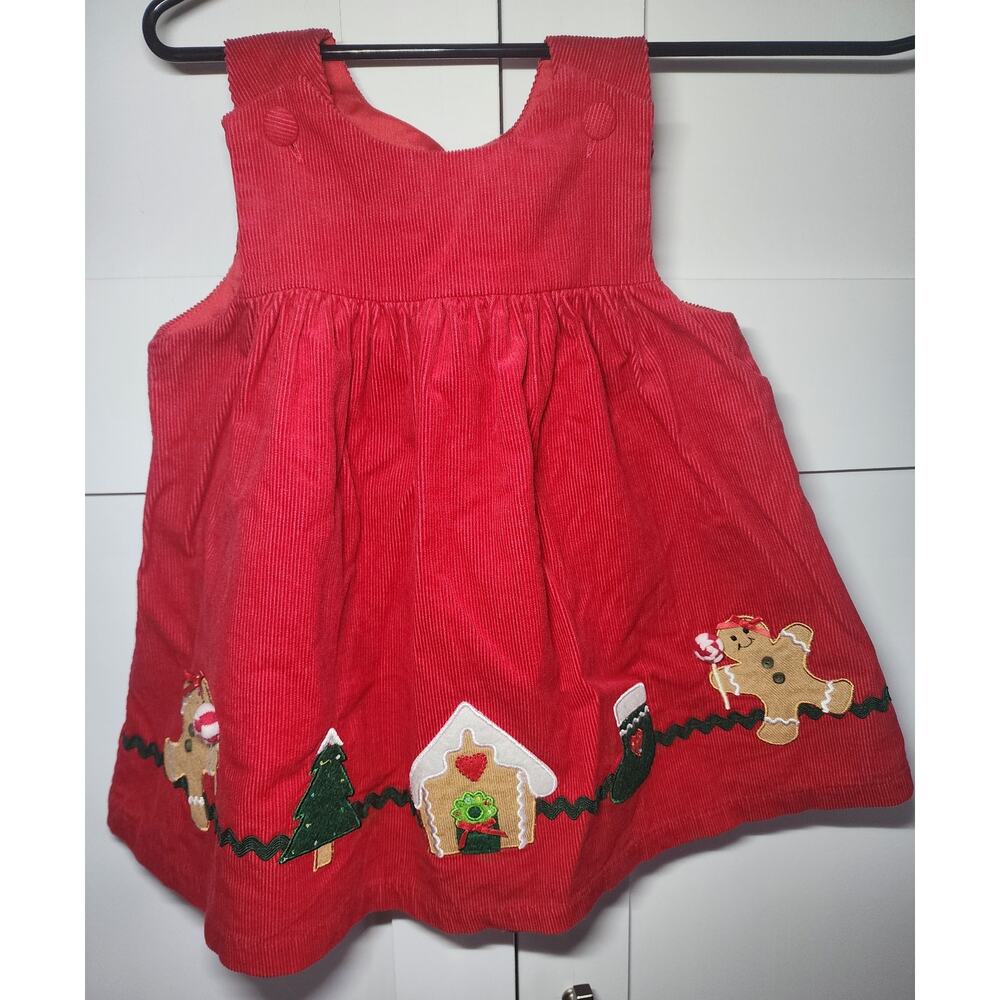 Christmas Red Corduroy Dress Infant Girl Size 12 Mos